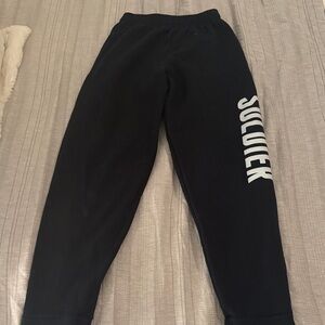Soldier Brand Black boys youth Joggers with White SIDE LETTERING